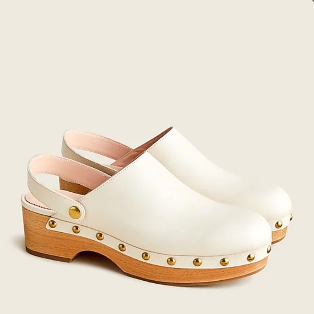 COPY - NWB JCrew Convertible leather clogs, Ivory Women's size 9.5 M